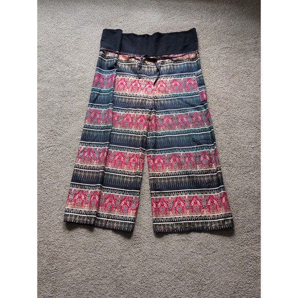 Women Boho Palazzo Style Yoga Beach Pants Thai Palazzo Style Harem Double Layer - Picture 1 of 10
